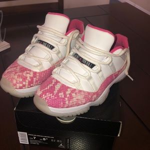 Woman’s air Jordan’s 11 retro low snake skin pink